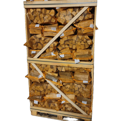 1 pallet (60 netten van 18 kg) ovengedroogd haagbeuk haardhout