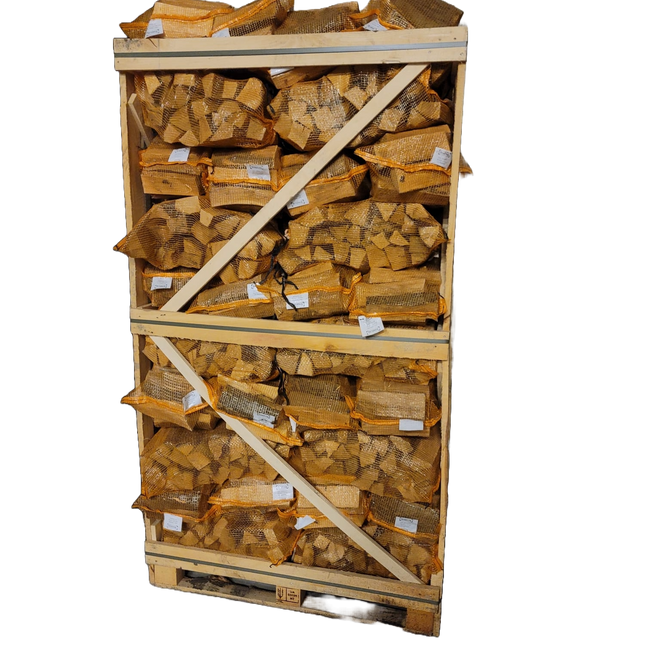 1 pallet (60 netten van 18 kg) ovengedroogd haagbeuk haardhout